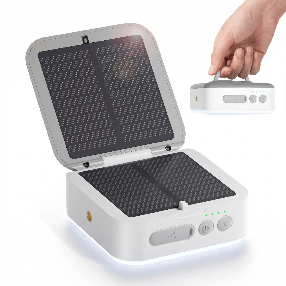 Solar Camping Lantern Rechargeable, 5200mAh Camping Lights 3000LM Camping Lights up to 144 Hours 5 Light Modes, IPX5 Waterproof Lanterns for Power Outages Portable Power Supply
